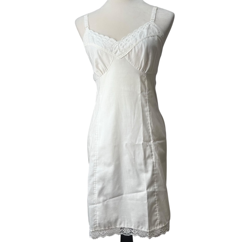 Vintage 1950s Cotton Lace Slip Dress | Cottagecore  | Soft Romantic Mid Century